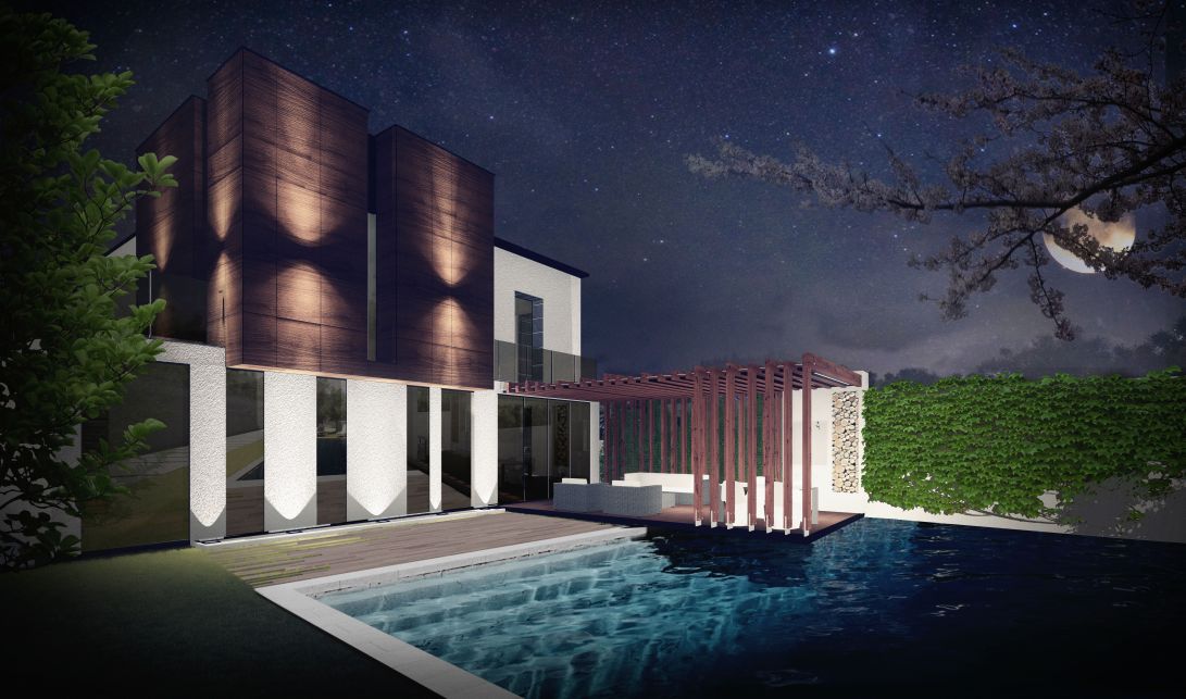 VILLA S_pool night view 2